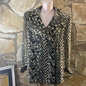 Vintage New York Extremes metallic zebra/geo blazer, size 10